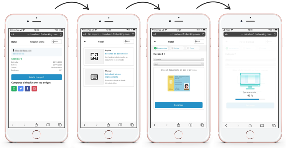 Pantalla CHeck-in online